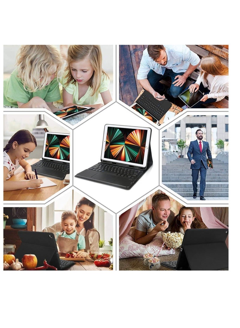MUNTAQI iPad 9.7 Keyboard Case for iPad 6th Generation 2018, iPad 5th Gen 2017, iPad Air 2 & Air iPad Pro 9.7 Wireless Bluetooth Touchpad Keyboard, Protective Case with Pencil Holder - Image 5