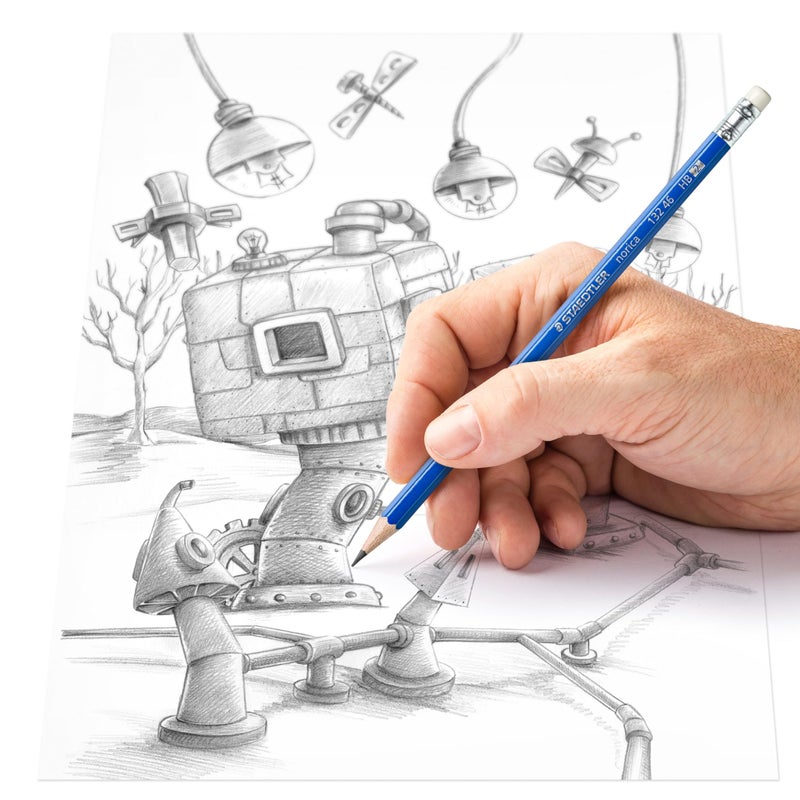 STAEDTLER مجموعة أقلام STAEDTLER نوركا: 18 قلم رصاص مسبق الشحذ #2 HB مع 1 ممحاة و 1 مبراة، رصاص مقاوم للكسر - Image 2