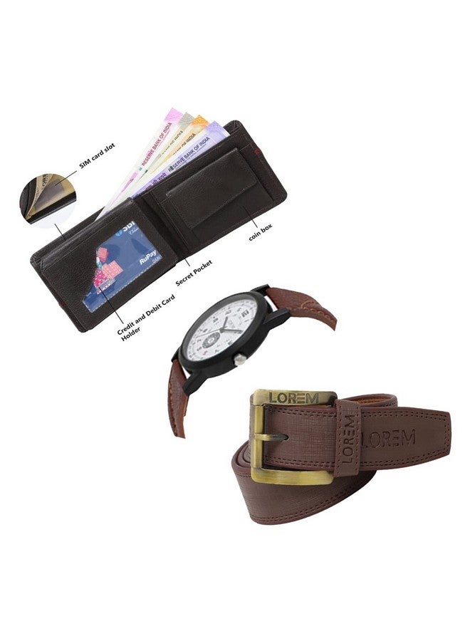 LOREM Watch-Artificial Leather Belt & Wallet Combo for Men (Fz-Lr11-Wl07-Bl02) - Image 4