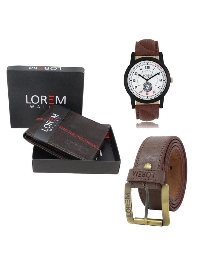 LOREM Watch-Artificial Leather Belt & Wallet Combo for Men (Fz-Lr11-Wl07-Bl02) - Image 2