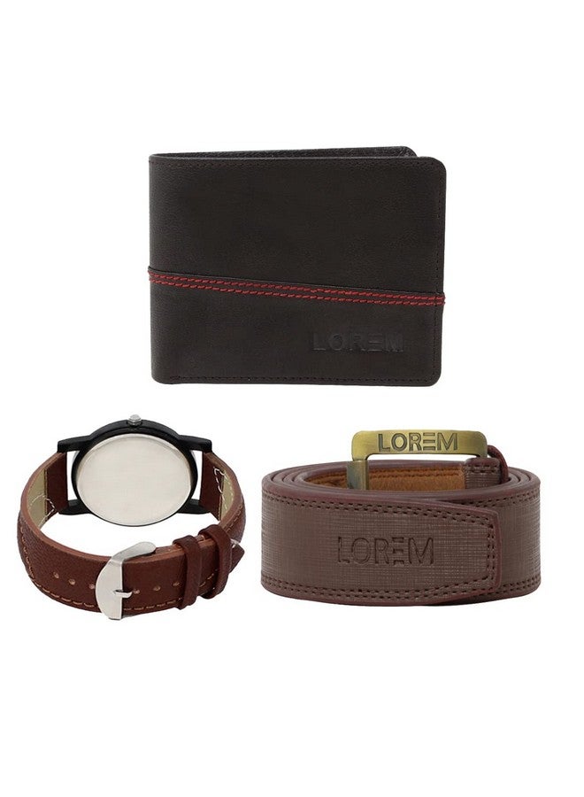 LOREM Watch-Artificial Leather Belt & Wallet Combo for Men (Fz-Lr11-Wl07-Bl02) - Image 3