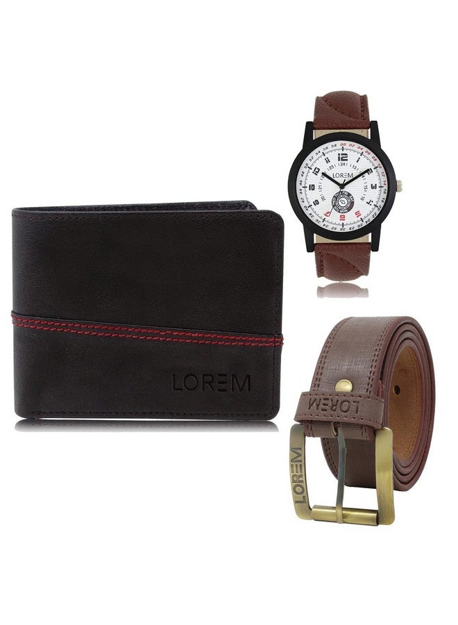 LOREM Watch-Artificial Leather Belt & Wallet Combo for Men (Fz-Lr11-Wl07-Bl02) - Image 1