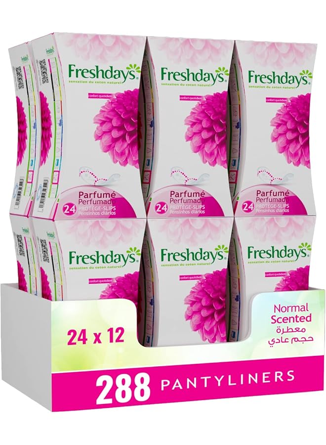 فريش دايز فوط صحية يومية عادية معطرة، 24 فوطة صحية، 288 عبوة