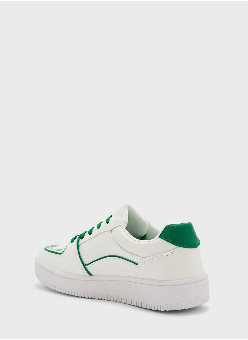 Ginger - Coloured Line Detail Stacked Sole Sneaker - Image 1