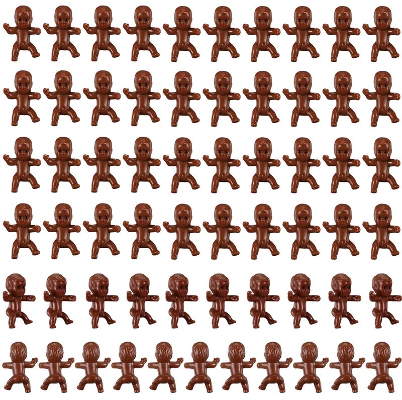 ZZYFGH 60 PCS Plastic Babies for Games, 1 Inch Black Mini Babies Tiny Baby for Shower Game, My Water Broke Ice Cube Game, King Cake Baby for Party Decorations - Image 1