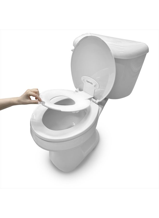 ingenuity : ity by Ingenuity Flip & Sit Potty Seat (White) – Easy to Set Up & Remove Potty Training Seat That Attaches to Adult Toilet Seat  - Image 1