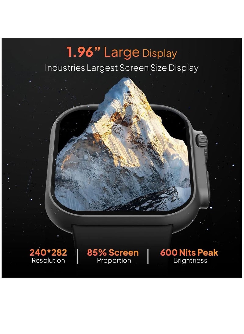 Zoom Plus - Biggest Display Bluetooth Calling Multi-Function Heart Rate Monitoring Smartwatch Black - Image 1