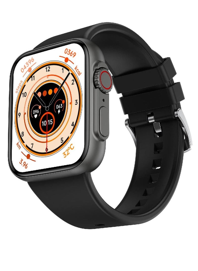 Zoom Plus - Biggest Display Bluetooth Calling Multi-Function Heart Rate Monitoring Smartwatch Black - Image 1