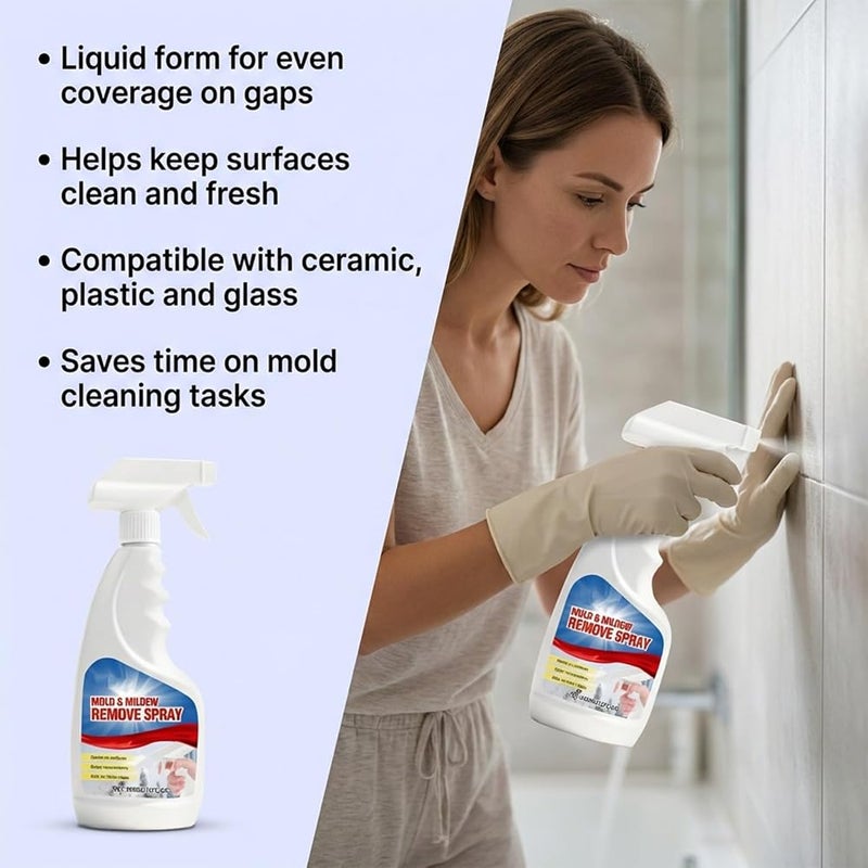 Goreem Wall Mold Remover Spray - 355ml Spray Cleaner for Mold,Household Wall Cleaner for Bathroom Shower Household Kitchen Ceiling Toilet Sink Bathtub - Image 2
