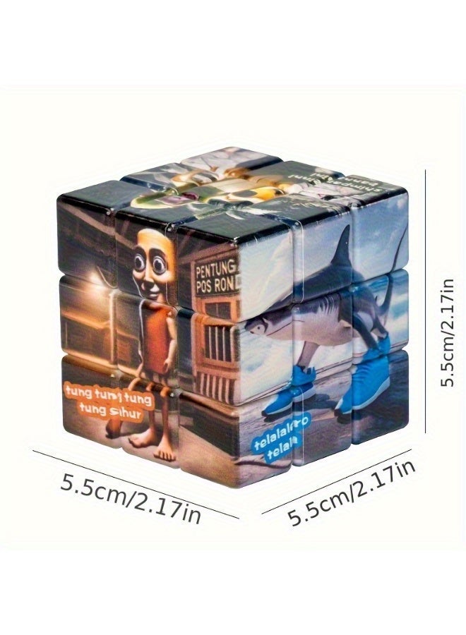 A 1pc exotic-style fun Rubik's Cube with unique illustration design, sturdy and durable, easy to operate, with interesting patterns, an infinitely changeable Rubik's Cube, a toy with educational value and integrating wisdom. - Image 5