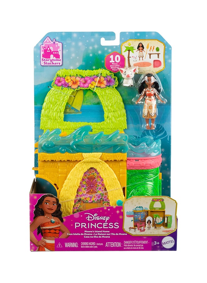 Disney Princess Princess Moana Storytime Stackers Doll House with Moana Small Doll, 1 Animal Friend & 9 Accessories, Inspired by Disney Movie - Image 3