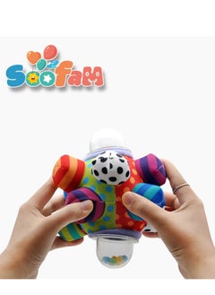 Soofam Infants Colorful Fabric Clutching Ball for Babies, Infants Sensory Ball With Rattle Activity Centers toy  - Image 5