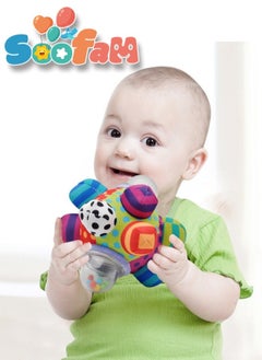 Soofam Infants Colorful Fabric Clutching Ball for Babies, Infants Sensory Ball With Rattle Activity Centers toy  - Image 3