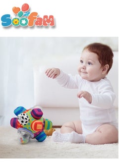 Soofam Infants Colorful Fabric Clutching Ball for Babies, Infants Sensory Ball With Rattle Activity Centers toy  - Image 2