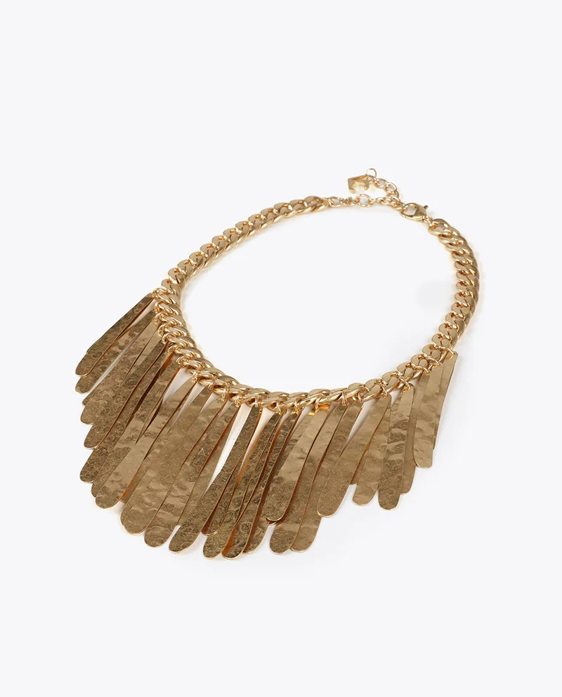Lola Casademunt Metallic Fringe Bib Necklace