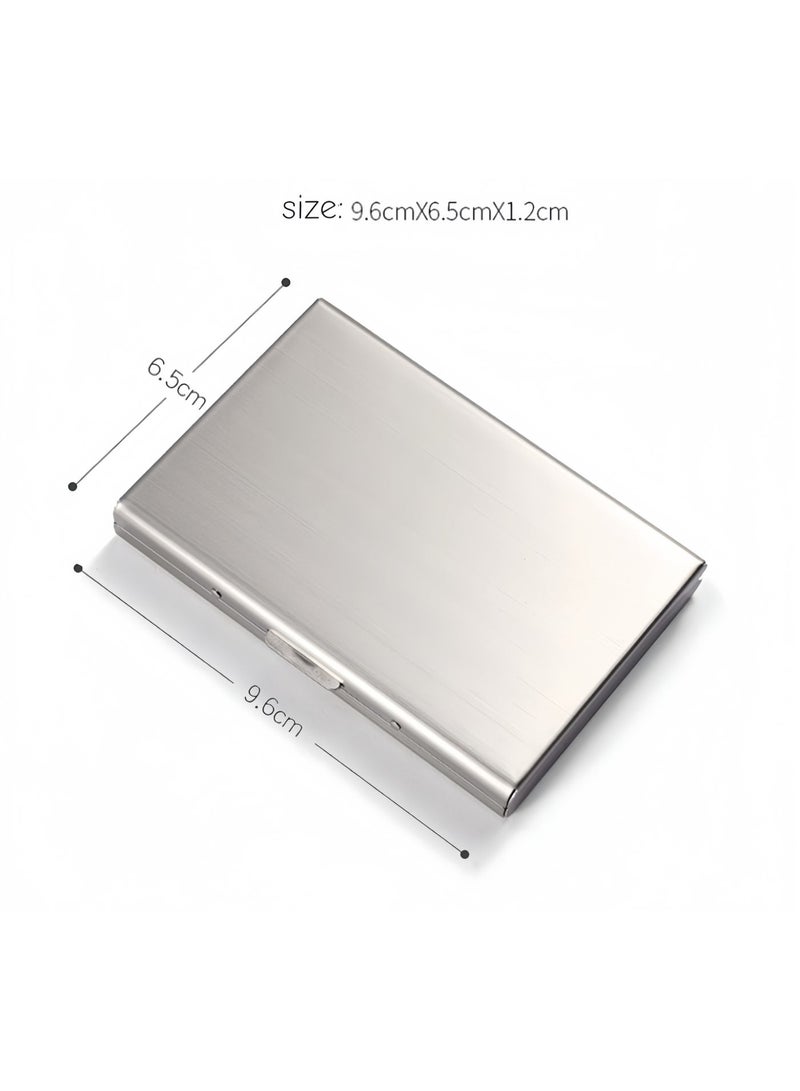 محفظة بطاقات معدنية رفيعة للغاية من الفولاذ المقاوم للصدأ، مزودة بخاصية حجب تحديد الهوية بموجات الراديو (RFID)، أفضل حافظة بطاقات للرجال والنساء. - Image 2