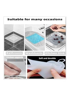 MIRFA Silicone Drain Cover White 8 in 15cm 2 Pcs Tub Stopper Floor Anti Odor Mat Drain Cover for Shower Floor Anti Cockroach Deodorizing Drain Cover Kitchen Seal for Kitchen Laundry Toilet and Else  - Image 3