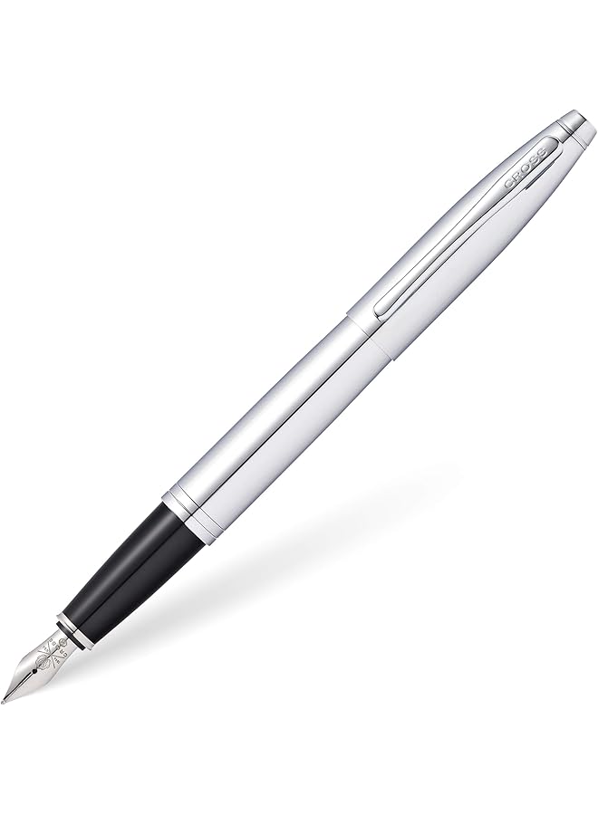 Cross Calais Refillable Fountain Pen Medium Nib Includes Premium Gift Box Polished Chrome - Image 1