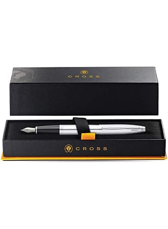Cross Calais Refillable Fountain Pen Medium Nib Includes Premium Gift Box Polished Chrome - Image 3