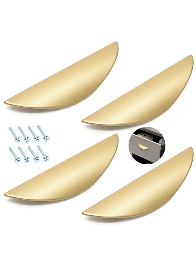 Peachjoy Cupboard Handles, 4 Pcs Modern Light Brushed Cabinet Pulls with Screws, Gold Drawer Knobs, Drawer Door Cabinet Handles for Wardrobe Door, Cabinet Doors, and Home Decorating - Image 1