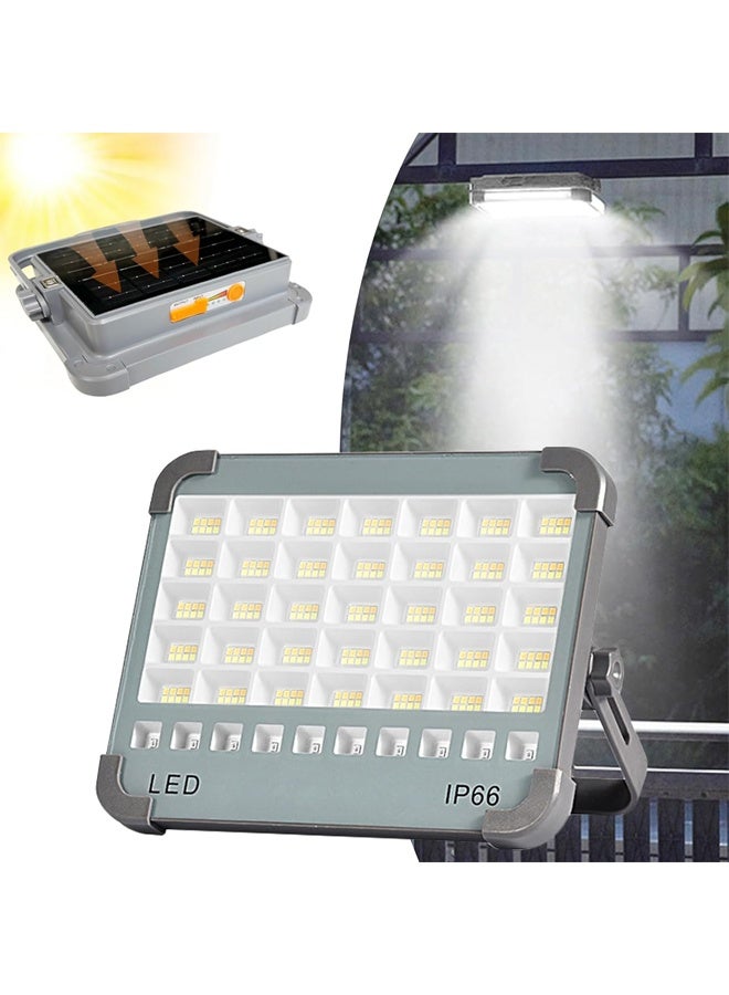 DUNISO ضوء LED لموقع البناء، تدرج غير متقطع، تصنيف مقاوم للماء IP66، ضوء شمسي مغناطيسي خارجي، ضوء شحن شمسي، ضوء طوارئ محمول، ضوء عمل خارجي مقاوم للصدمات والغبار، مزود ببطارية طوارئ USB، مناسب للتخييم، مواقع البناء، الطوارئ، إصلاحات السيارات، 4 أوضاع إضاءة - Image 1