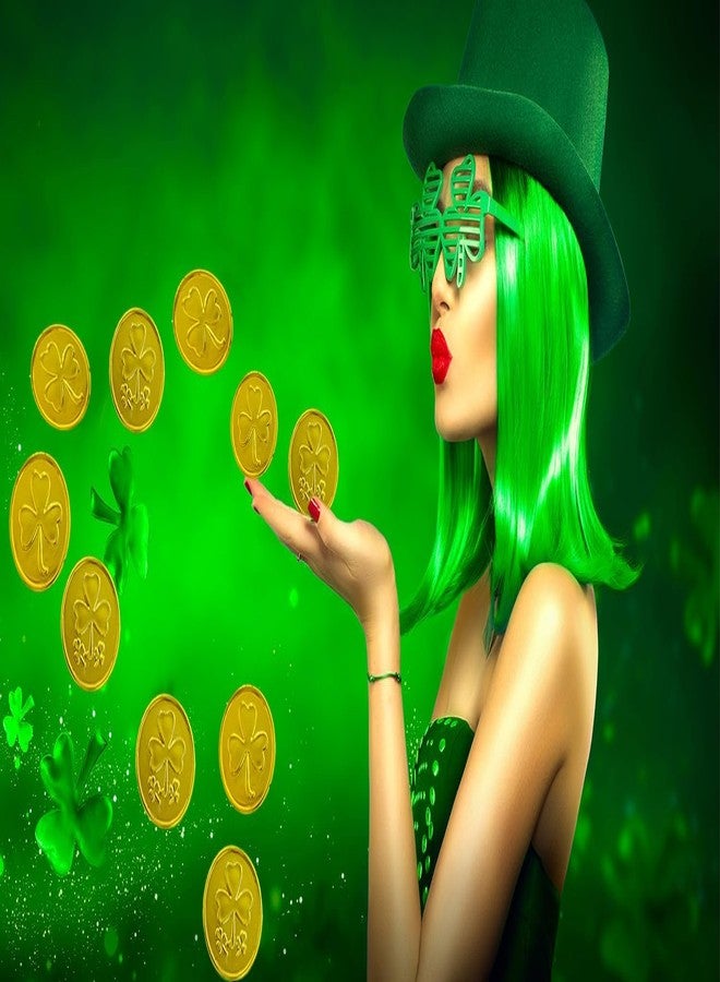 Chochkees St. Patrick's Gold Plastic Shamrock Coins, 50 Pack 3-Leaf Clover Coin for Party Decoration Favors, Leprechaun, Pirate, Educational & Classroom Learning Activities Party Favor (50 Coins) - Image 4
