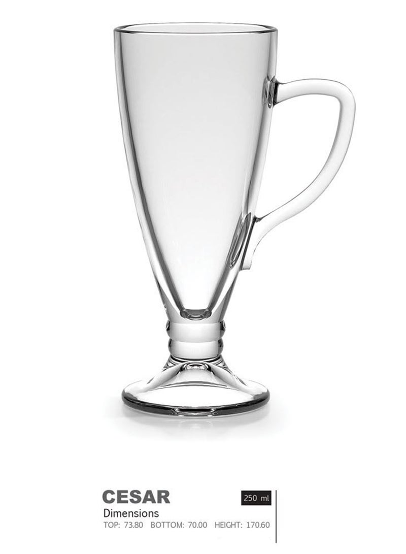 Coffee Glass Mug -250ml - 6 Pack - Glass Mugs with Handle, Infusion Mug, Coffee Cups Perfect for Cappuccino, Latte  - Image 2