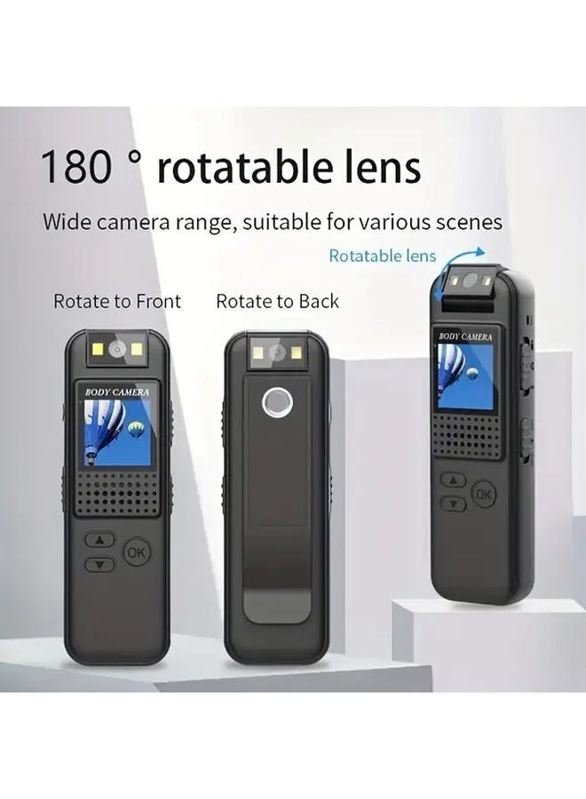 1080p USB Rechargeable Body Camera With 180 Rotatable Lens And Magnetic Attachment - Image 5