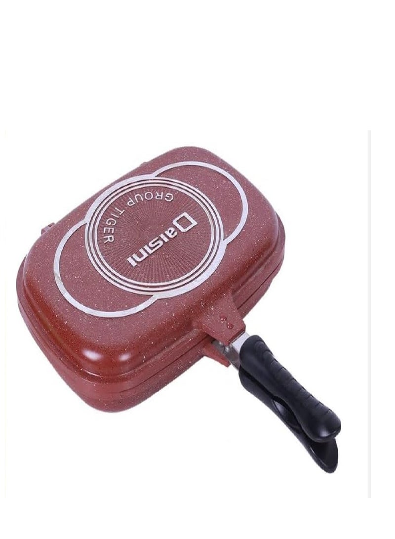 Granite Double Non-Stick Fry Fan Black and Red 36cm