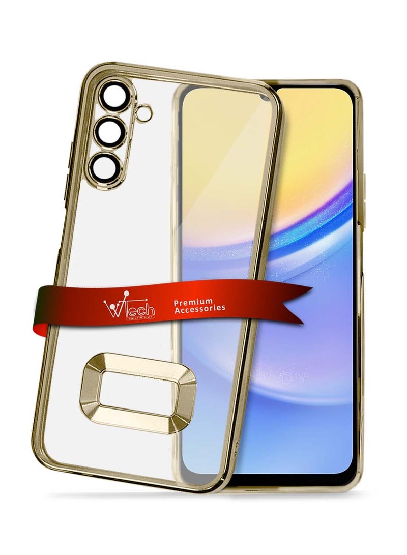 Wtech Samsung Galaxy A16 5G 2024 Luxury Plating Raised Lips Camera Hole Case Cover - Gold - Image 1