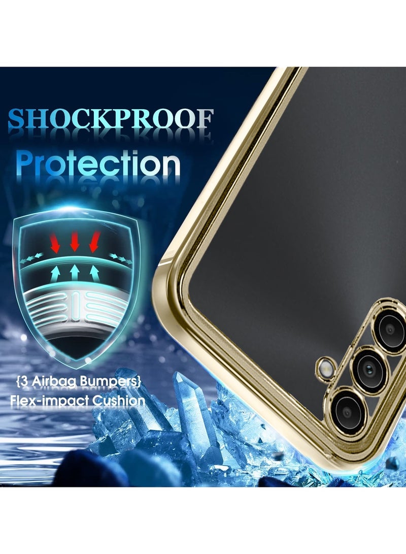 Wtech Samsung Galaxy A16 5G 2024 Luxury Plating Raised Lips Camera Hole Case Cover - Gold - Image 3