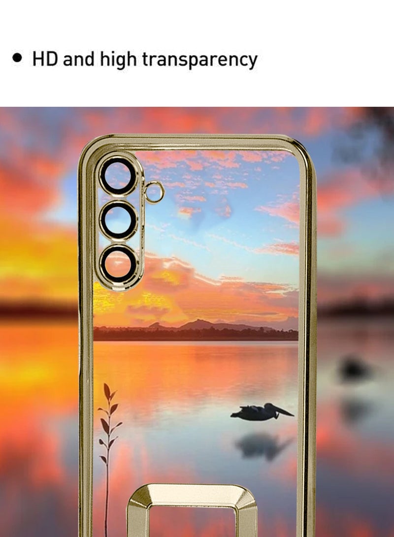 Wtech Samsung Galaxy A16 5G 2024 Luxury Plating Raised Lips Camera Hole Case Cover - Gold - Image 5