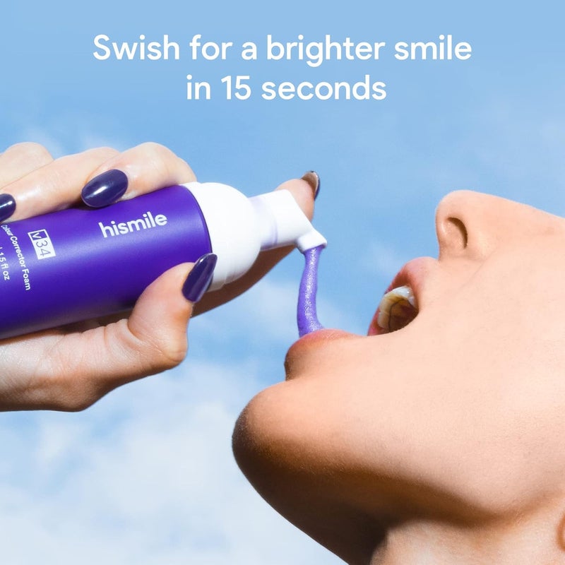 Hismile v34 Foam Colour Corrector - Purple Teeth Whitening and Stain Removal - Image 4