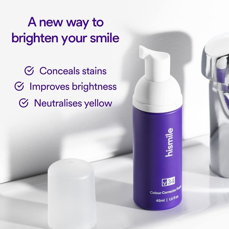 Hismile v34 Foam Colour Corrector - Purple Teeth Whitening and Stain Removal - Image 5