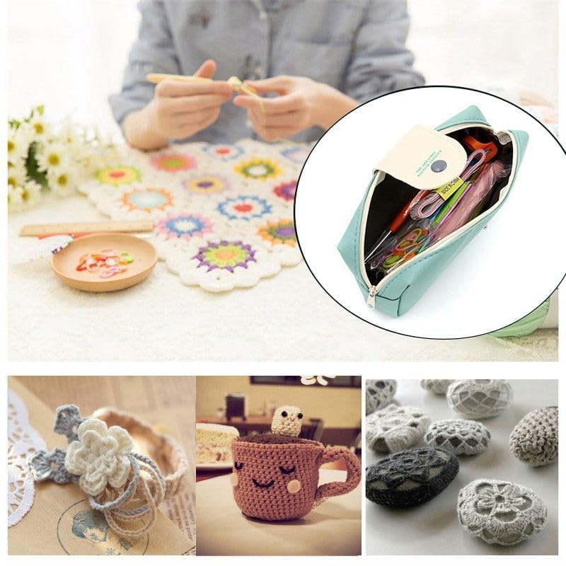 Aerrow Duck Arrow Duck 41pcs Crochet Kit Set Ergonomic Soft Grip Rubber Handles, Crochet Kits for Beginners Adults, Sister Gift, Arthritic Hands, Large Crochet Needle with Blue Case - Image 3