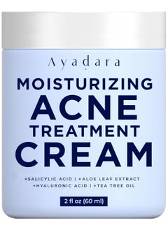 AYADARA Moisturizing Acne Treatment Cream Salicylic Acid Face Moisturizer for Oily  Acne Prone Skin Pimple Blackhead Whitehead Hormonal  Cystic Acne Treatment for Men Women 90Day Supply by Ayadara 
