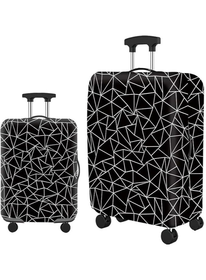 Maanys Luggage Cover Protector, Spandex Suitcase Cover | Washable, Anti-Scratch Travel Gear for 18-32 Inch Bags (Black & White, M(22-24)) - Image 1