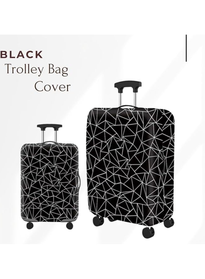 Maanys Luggage Cover Protector, Spandex Suitcase Cover | Washable, Anti-Scratch Travel Gear for 18-32 Inch Bags (Black & White, M(22-24)) - Image 4