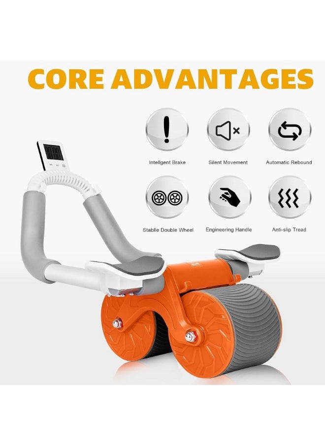 Happy Home Automatic Rebound Abdominal Wheel Kit, Elbow Support Ab Roller Workout Equipment with Timer, Ab Fitness Equipment, Exercise Equipment Abdominal Roller Machine (Pink)  - Image 2
