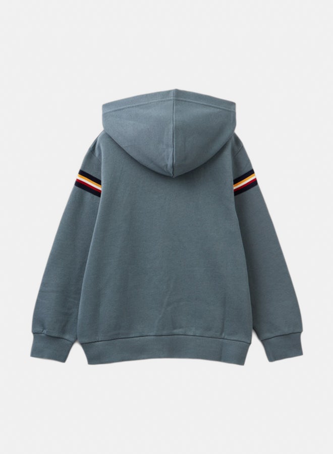 بينيتون سويتر أولاد بتفاصيل مخططة - Image 3