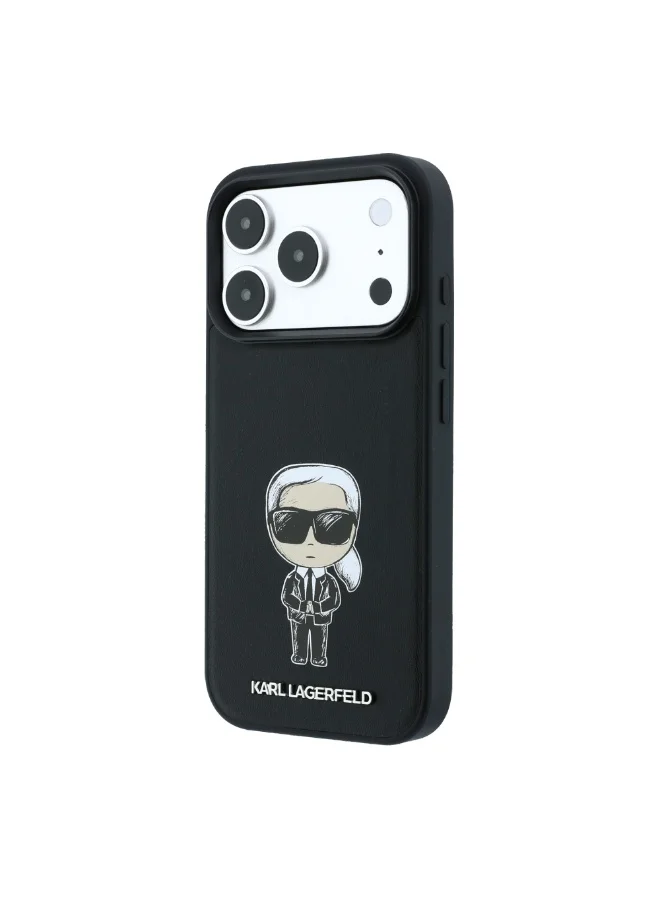 Karl Lagerfeld MagSafe Phone Case Smooth PU Leather Ikonik Sketch Hard Cover for iPhone