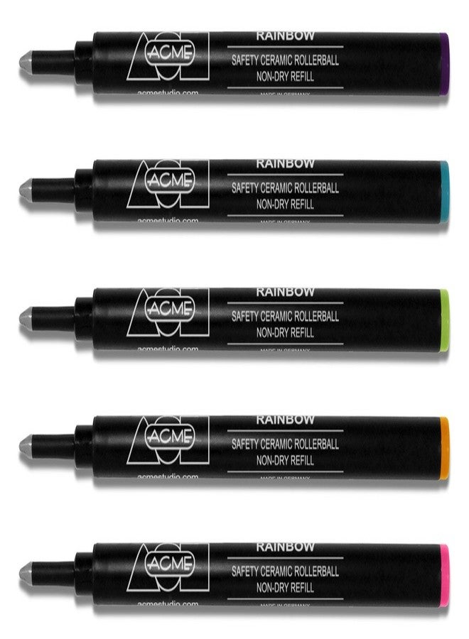 ACME Studios Inc Roller Ball Refills, Rainbow Colors, Set of 5 (PREFRBOWBOX)