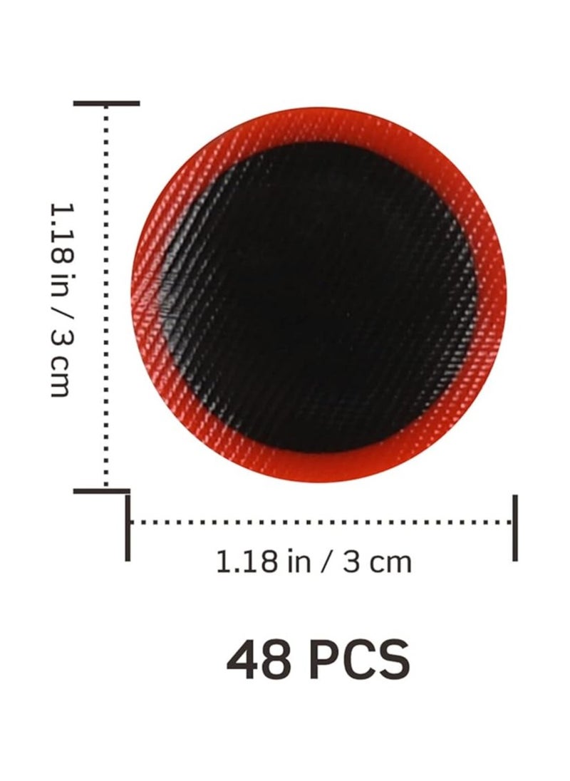 Vosarea VOSAREA 48Pcs 30mm Motor Bicycle Bike Tyre Tire Inner Tube Puncture Rubber Patches Repair Kit  - Image 3