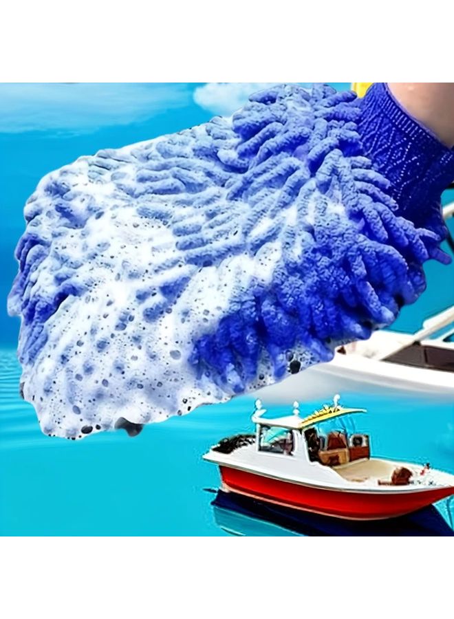 Orange Microfiber Cleaning Gloves Super Soft Absorbent For Car Boat Home Traceless - Image 3