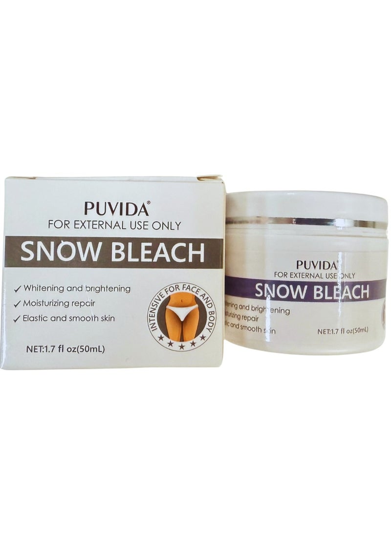 PUVIDA 50ml Snow Bleach Cream Whitening and Brightening Cream for Underarm Armpit Knee Elbow Thigh Joint Intimate Parts Moisturizing Repair Dark Spot Corrector Lotion Intimate Area Bleaching Crem - Image 3