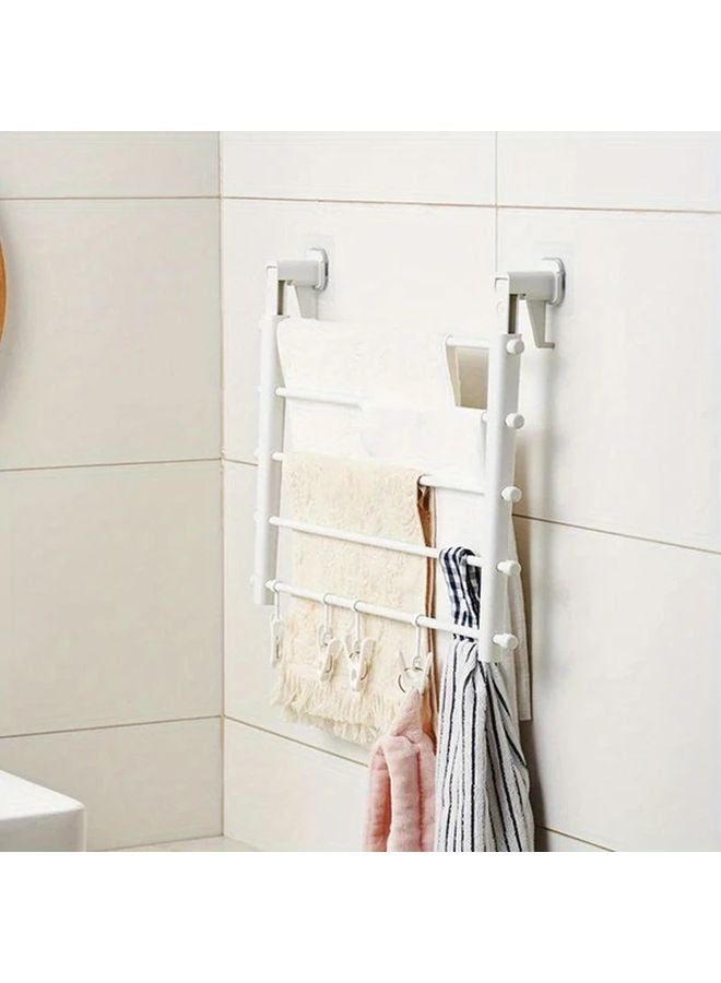 Adjustable Aluminum Folding Clothes Drying Rack Wall Mounted Indoor Outdoor - Image 5