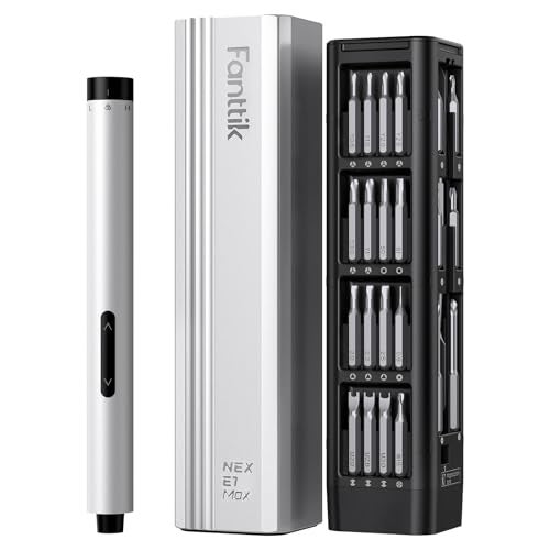 Fanttik E1 Max Electric Screwdriver, Mini Precision Screwdriver Set, 50 Magnetic Bits, Magnetic Storage, 5/32‘’Hex, Repair Tool Kit for Electronics Phone Camera Laptop Watch (Silver) - Image 1