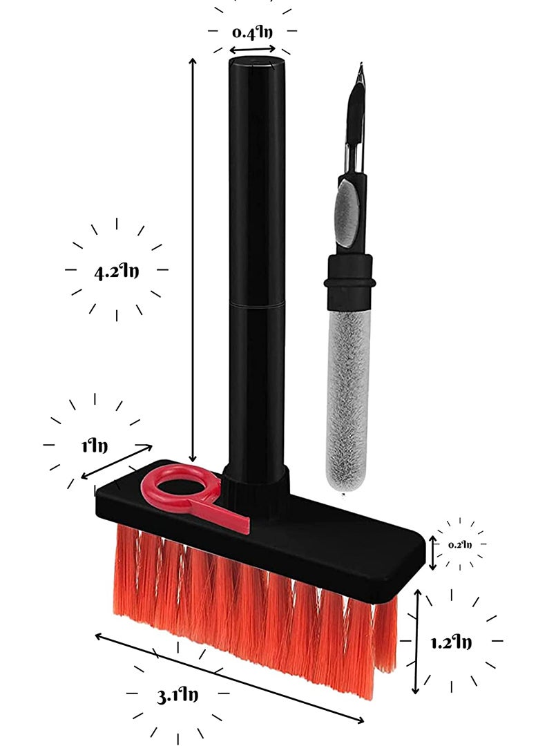 Theodor Cleaning Soft Brush Keyboard Cleaner 5-in-1 Multi-Function Computer Cleaning Tools Kit Keycap Puller Remover Multi Brush for PC Laptop Camera Lens Black  - Image 4