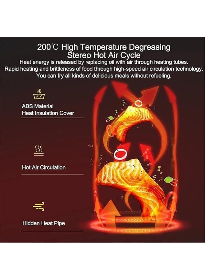 سوكاني مقلاة هوائية رقمية سوكاني SK-8014 بسعة 8 لترات وقوة 1800 واط مع شاشة LCD تعمل باللمس ونظام حماية من الحرارة الزائدة - أسود - Image 4