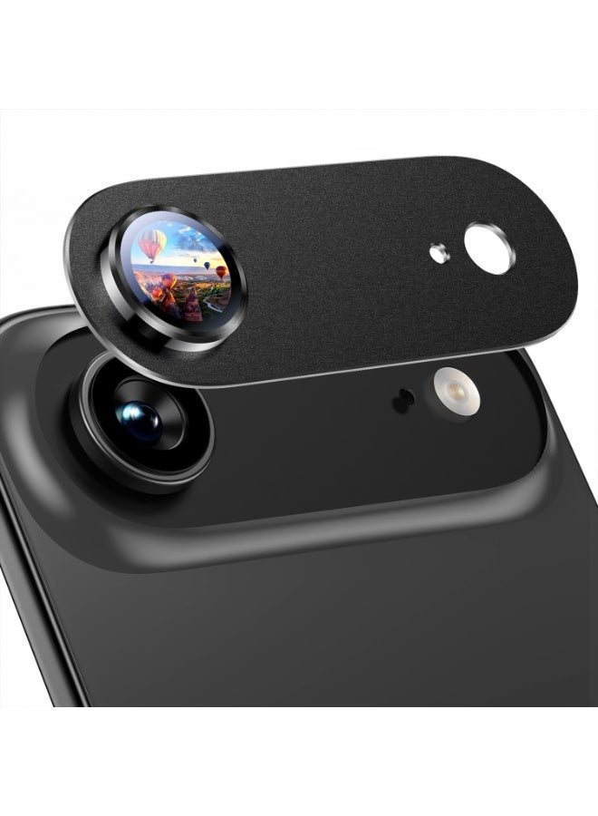 ACLIX Camera Lens Protector for iPhone 17 Air, Full Coverage 9H Tempered Glass Ring Cover, Matte Metal Plate, Case Friendly, 6.5-Inch Display, 1-Pack (Black) - Image 1